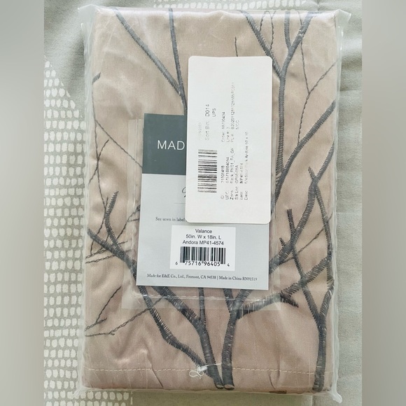 Madison Park Andora Embroidered Rod Pocket Valance, 50" x 18" - Picture 5 of 5